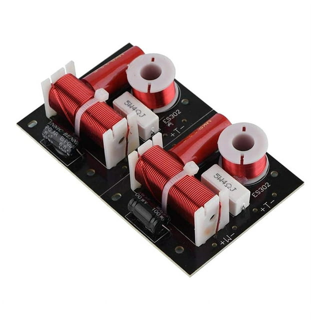 2Pcs 400W Speaker Frequency Divider 2 Way 2 Unit Hi-Fi Soundshelf Crossover Filters Woofer and Tweeter,2 x Speaker Frequency Divider,Red & Black