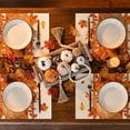 thumbnail image 2 of Sm:)e Orange Pumpkin Maple Leaf Fall Placemats Set of 4 12x18 Inch, Indoor Outdoor Table Mats Decorations for Home Party, 2 of 6