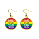 thumbnail image 1 of Vive tu verdad LGBT bandera del arco iris Ear Dangle Golden Drop Earring Jewelry Mujer Unbranded M, 1 of 3