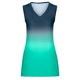 thumbnail image 3 of Chiccall Womens Summer Tops Loose Fit Gradient V Neck Tank Tops Casual Sleeveless Tunic T-Shirt Blouse, 3 of 7