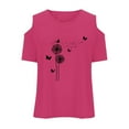 thumbnail image 4 of WOYY Toddler Girls Cold Shoulder Graphic T-Shirt Casual Short Sleeve T Shirt, Sizes 3-12, 4 of 5