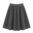 thumbnail image 2 of Knee Length Long Skorts for Girl Plain Uniform Skirts with Built in Shorts Modest Dressy Skirts for Girls (Grey 150/12Y), 2 of 4