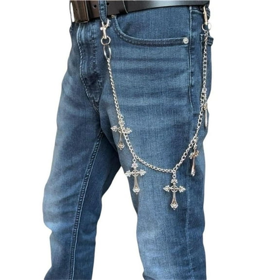 Cross Pants Chain for Men Women,Jeans Chain,Keys Chain,Biker Wallet Chain,Streetwear Punk Hip Hop Unisex Style