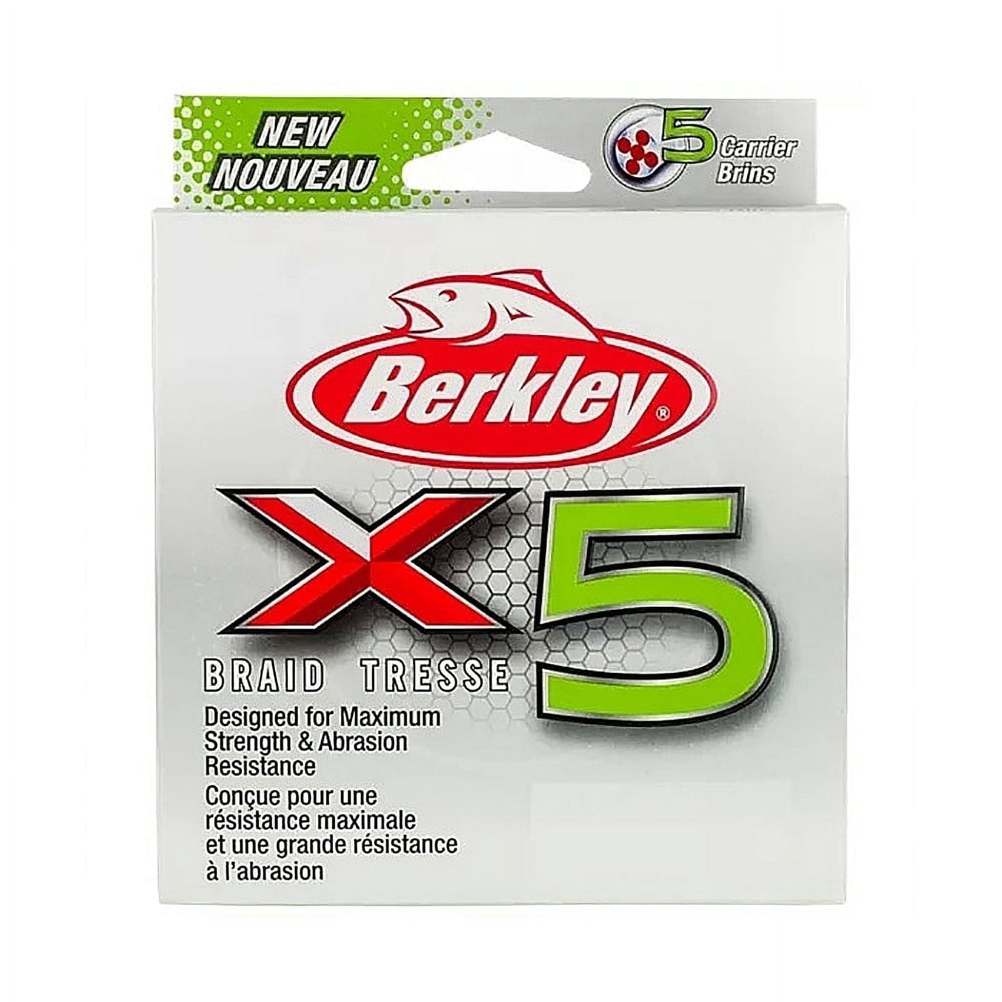 Berkley x5 Braid Fishing Line, Crystal, 20 lb Test Strength, 328 yd