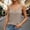 Beige, variant on Women's Casual Solid Color V-Neck Sleeveless Double Tank Top for Everyday and Wear Beige XL