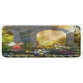 thumbnail image 1 of Garden Kitchen Mat, Fairies Playing in the Ruins with Flowers Blossom Butterflies Fantasy Scene, Plush Decorative Kitchen Mat with Non Slip Backing, 47" X 19", Charcoal Green Red, by Ambesonne, 1 of 1