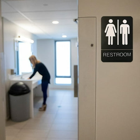 

Tiitsoty Unisex Braille Bathroom Restroom Signada Compliant