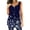 Dark Blue, variant on Raeneomay Tank Tops for Women Women Summer Tops Casual Button Pleated Crewneck Printed Sleeveless Tunic T-Shirt Loose Blouse Tee