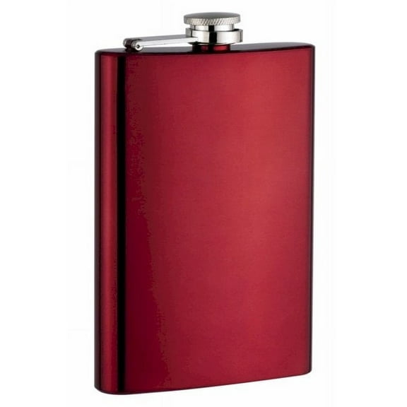 Top Shelf Flasks™ Neon Red 8oz Hip Flask, Rustproof, Screw on Cap, Stainless Steel