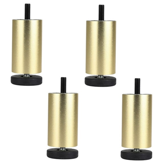 4x Aluminum Alloy DIY Adjustable Legs for Table Replacement - Golden 10cm