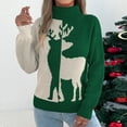 thumbnail image 2 of Feancey Ugly Christmas Sweater Women Turtleneck Long Sleeve Pullover Tops Cable Knit Casual Loose Sweaters Xmas Cozy Soft Knitted Jumper Green XL, 2 of 9