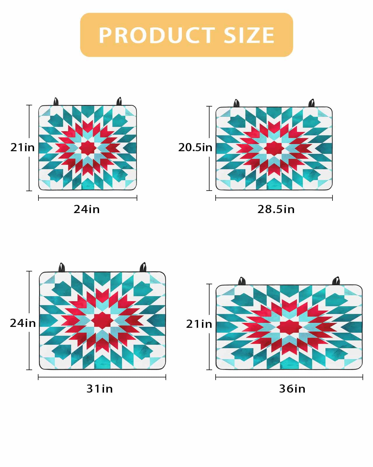 nqOlkjepod Large Induction Cooktop Protector Mat 24"x21", Red Turquoise Boho Stove Top Covers for Electric Stove, Ethnic Tribal Aztec Abstract Geometric Stove Burner Cover Mats Stove Cover