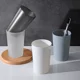 thumbnail image 3 of Xiao Hua Vaso para enjuague bucal, vaso transparente para dientes, vaso esmerilado para pareja, vaso de plástico para cepillos de dientes (2 unidades), blanco, 3 of 5