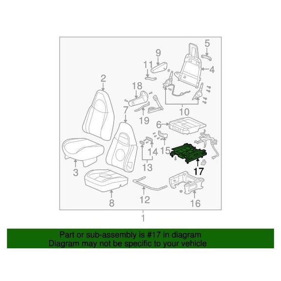 GM 19127222 Adjuster Asmd/Seat Otr