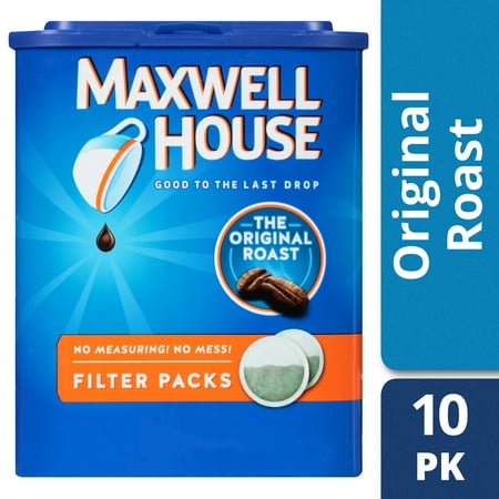 Maxwell House Original Roast Ground Coffee Filter Packs, 10 count Box