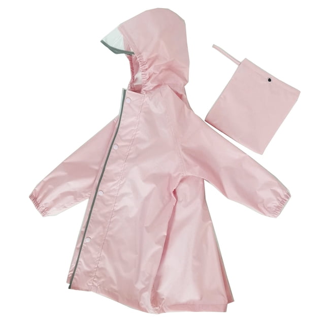 MIASHUI Poncho de Pluie pour Enfants Imperméable Réutilisable en EVA Manteaux de Pluie pour Garçons Filles, Rose, 2-4 Ans