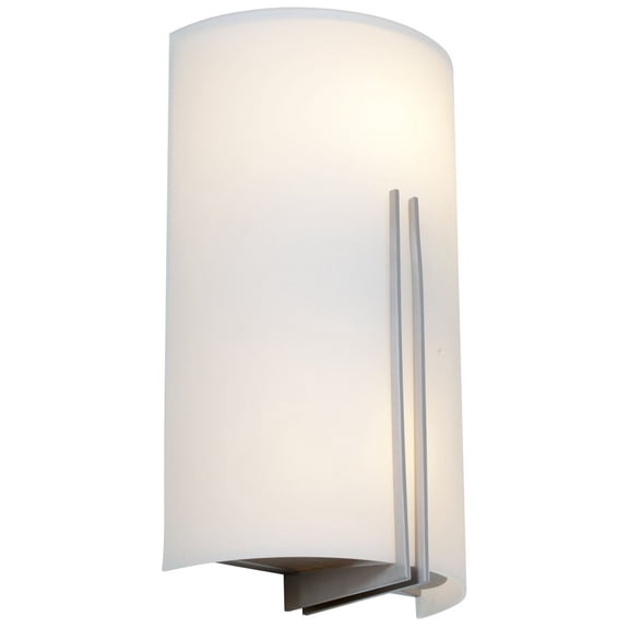 20446LEDDLP-BS/WHT-Access Lighting-Prong-20W 2 LED Wall Sconce in Transitional Style-7.25 Inches Wide by 12.5 Inches Tall-Brushed Steel Finish-LED