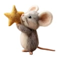 thumbnail image 2 of Ratones de fieltro hechos a mano con estrella, figura en miniatura, lindo regalo de cumpleaños, estatua con dijes Estilo B, 2 of 8