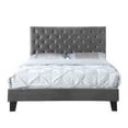 thumbnail image 2 of AC Pacific Modern Chic Polyester Gray Tufted Eastern King Platform Bed, 2 of 6