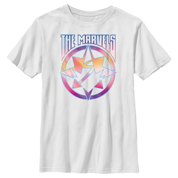 Boy's The Marvels Heroes Crest Graphic Tee White Medium