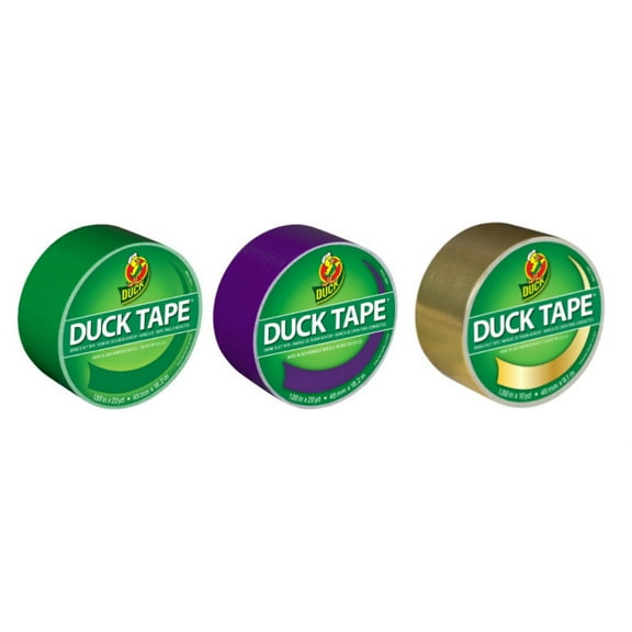 Duck Brand Color Duct Tape Mardi Gras Combo 3-Pack, Green, Purple and Gold, 1.88 Inches x 50 Yards Total