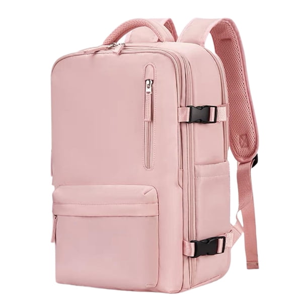 Mochila informal Colamx doble hombro tipo mochila tipo bolsa de lona rosa