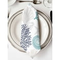 thumbnail image 2 of Teal Blue Grey Coastal Cloth Napkins Washable Set of 6, Summer Beach Coral Shell Starfish Reusable Dinner Table Napkins Cloth Bulk for Weddings Kitchen Restaurants Hotel Events Parties 20 x 20 Inch, 2 of 9