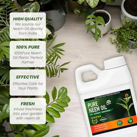 Yield Titan's 100% Pure Cold Pressed Concentrated Neem Oil for Indoor and Outdoor Plants and Vegetable (16OZ)
