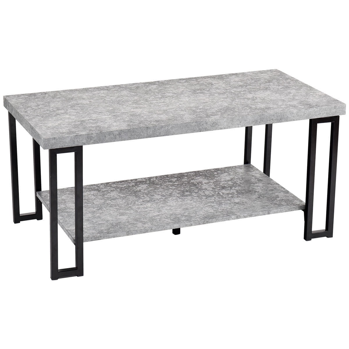 Costway Accent Coffee Table Modern Living Room Furniture Metal Frame Costway Accent Coffee Table Modern Living Room Furniture Metal Frame W Lower Shelf