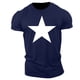 thumbnail image 2 of Top de Manga Corta, Hombre Casual Impreso Cuello de la Tripulación Camiseta, Manga Corta Blusa de Verano Poliéster, 2 of 9