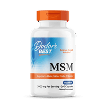 Doctor's Best MSM with OptiMSM, Non-GMO, Gluten Free, Joint Support, 1000 mg, 360 Caps