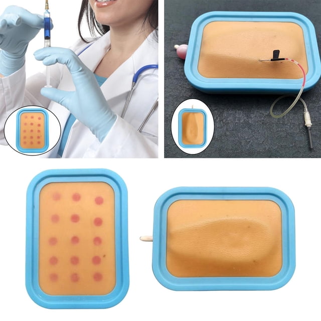 2 almohadillas de entrenamiento de silicona para inyección de venopunción práctica, almohadilla shamjiam Almohadilla de entrenamiento de inyección