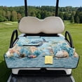thumbnail image 3 of COEQINE Golf Cart Seat Covers with Carry Handle, Comfortable Portable Golf Cart Seat Towel Blanket, Fits for EZGO Yamaha Club Car and Other 2-Seat Golf Carts, Sea Turtle Coral Blue, 3 of 8