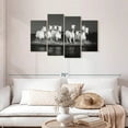 thumbnail image 2 of Elephant Stock Monochromatic Camargue Horses Wall Art - Horizontal Multi Panel Canvas - Living Room Wall Decor - Animal Multi Panel - Gray And White Decor - 43" x 27", 2 of 8