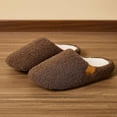thumbnail image 4 of Slippers for Women Indoor Nonslip Flat Slip on Shoes Fuzzy Warm Winter Casual Lightweight Bedroom House Slides Brown Size 8.5, 4 of 7
