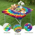 thumbnail image 4 of Colorful Tie Dye Star Mandala Pattern Square Fitted Tablecloth with Elastic Edge,Square Table Cover,Washable Elastic Table Cover for Home Kitchen Party Decor 36"x36", 4 of 6