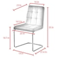 thumbnail image 2 of Posh Living Jonathan PU Leather Biscuit Tufted Armless  Chrome Frame Dining Chair Set of 2 - Light Grey, 2 of 10