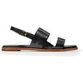 thumbnail image 2 of Cole Haan Flynn Black Leather Ankle Strap Rounded Open Toe Strappy Flats Sandals (Black Leather, 6.5), 2 of 4
