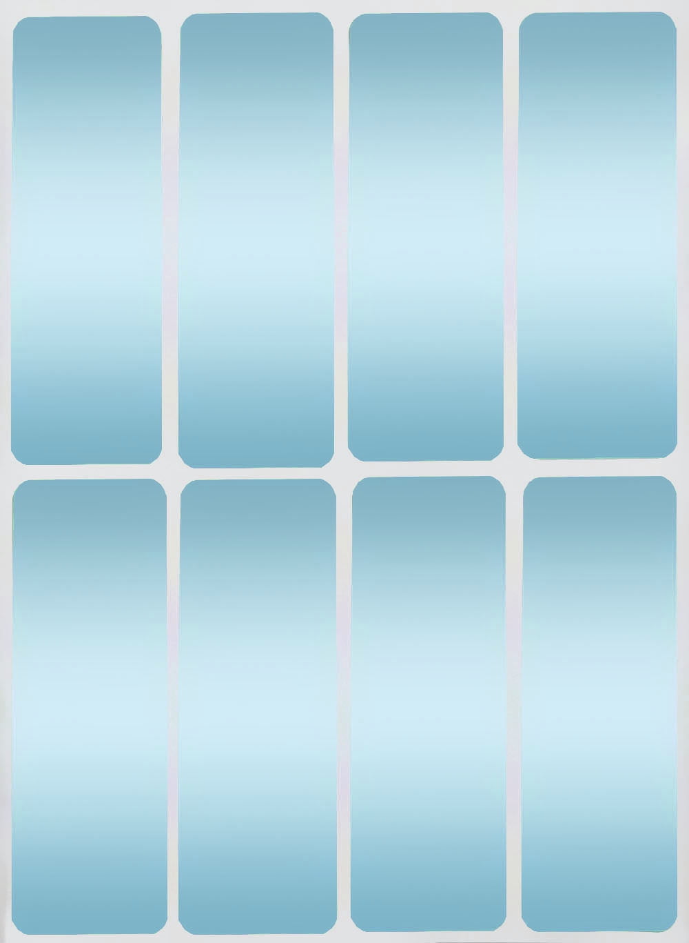 Royal Green Color Labels Sticker 3x1 inch (75mm x 25mm) Rectangular Metallic Stickers for Gifts and Events in Light Blue -120 Pack
