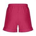 thumbnail image 5 of Miluxas Girls Shorts Casual Solid Color Short Pants Summer Ruffle Beach Shorts with Pockets Hot Pink-A 140(7 Years), 5 of 7