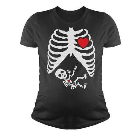 

Halloween Funny Pregnancy Skeleton Mom Baby Shirt Pumpkin Maternity Tshirt