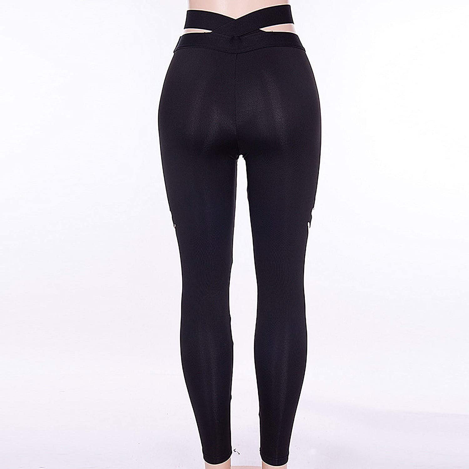 Womens High Waist Yoga Pants Cutout 