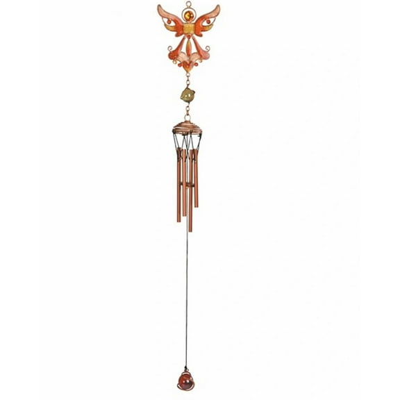 FC Design 18" Long Orange Angel Copper and Gem Wind Chime Garden Patio Decoration