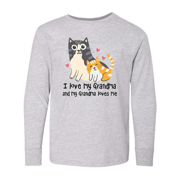 Inktastic I Love My Grandma Loves Me Cat Long Sleeve Youth T-Shirt