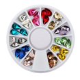 thumbnail image 1 of 36 unids/set gota de agua brillante decoración de uñas colorida rueda de diamantes de imitación 5x8mm diseño 3d encanto uñas puntas piedras preciosas accesorio, 1 of 3