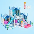 thumbnail image 6 of Anpro Blue Dollhouse Pretend Play Set for Kid, Big Villa Princess Castle, 5 Rooms Dollhouse with Doll Toy Figure for Age 3+ Boys and Girls Play House Gift Toys and Christmas, 6 of 8