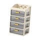 thumbnail image 5 of Organizador de escritorio con compartimentos y cajones. Almacenamiento cosmético moderno, ideal para Marrón cremoso de 4 niveles, 5 of 9