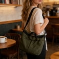 thumbnail image 6 of Canvas Tote Bag Large Capacity Crossbody Shoulder Handbag for Women 17.3 X 13.4 Inches Daily Use, 6 of 7