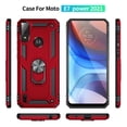thumbnail image 2 of For Motorola Moto E7 Power 2021 360° Rotating Metal Ring Holder Kickstand Magnetic Car Mount Protective Case Cover Red, 2 of 9