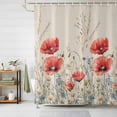 thumbnail image 3 of Vintage Floral Shower Curtain Set with Hooks, Wildflower Daisy Waterproof Fabric Bathroom Curtains Decor Home Accessories, Stall Long 54 X 78 Inch, 3 of 9